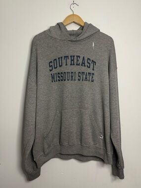 Southeast Missouri State Gray Hoodie with Navy Print Russell